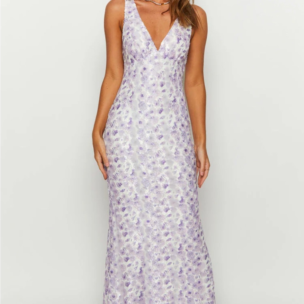 Beginning Boutique Purple Floral Maxi Dress
